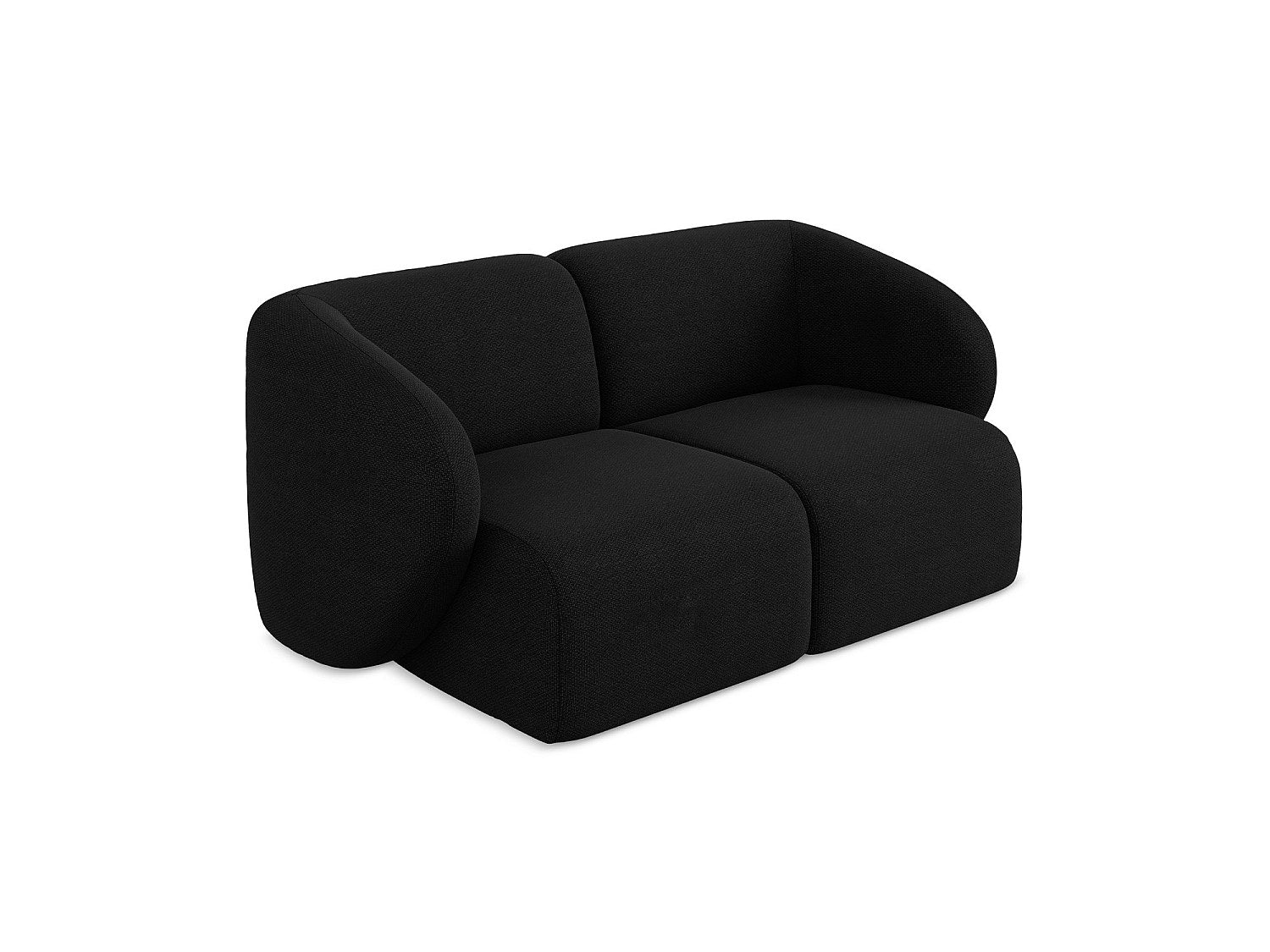 Canapé modulable 2 places noir tissu