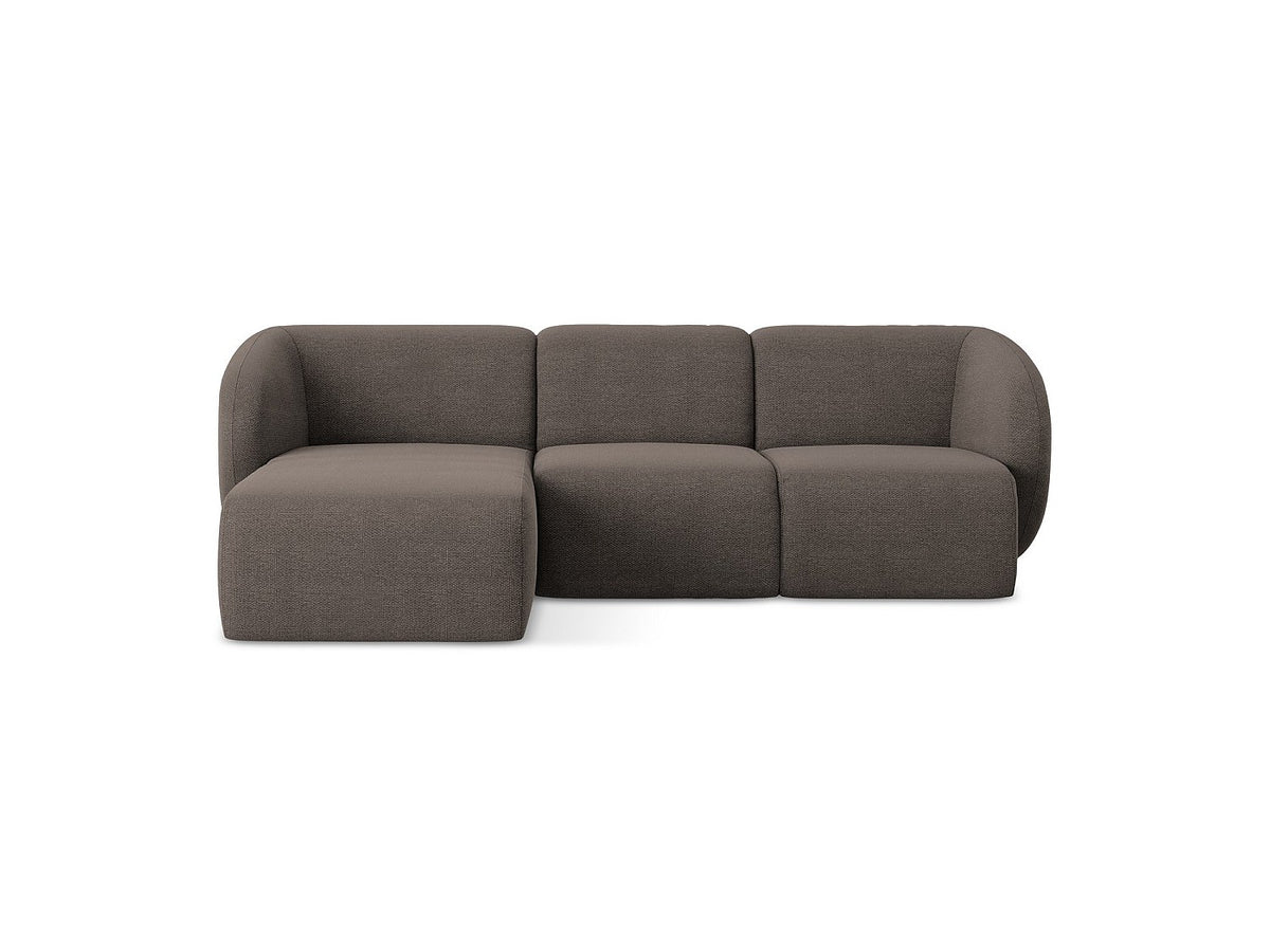 Canapé modulable 3 places marron tissu