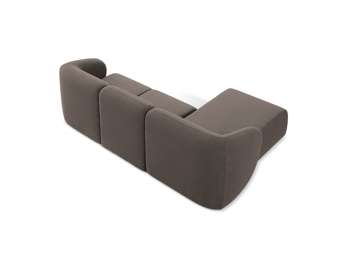 Canapé modulable 3 places marron tissu