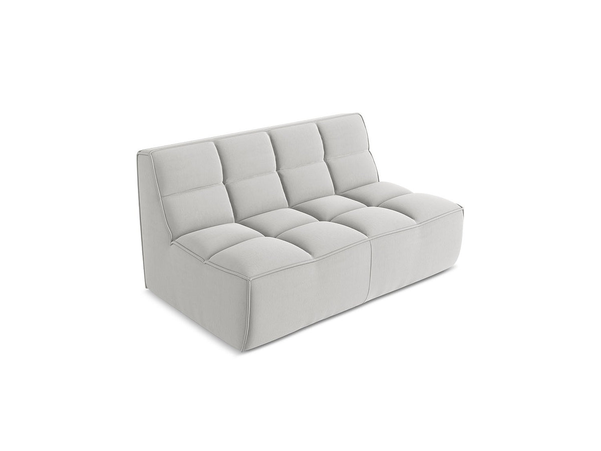 Canapé modulable 2 places gris tissu