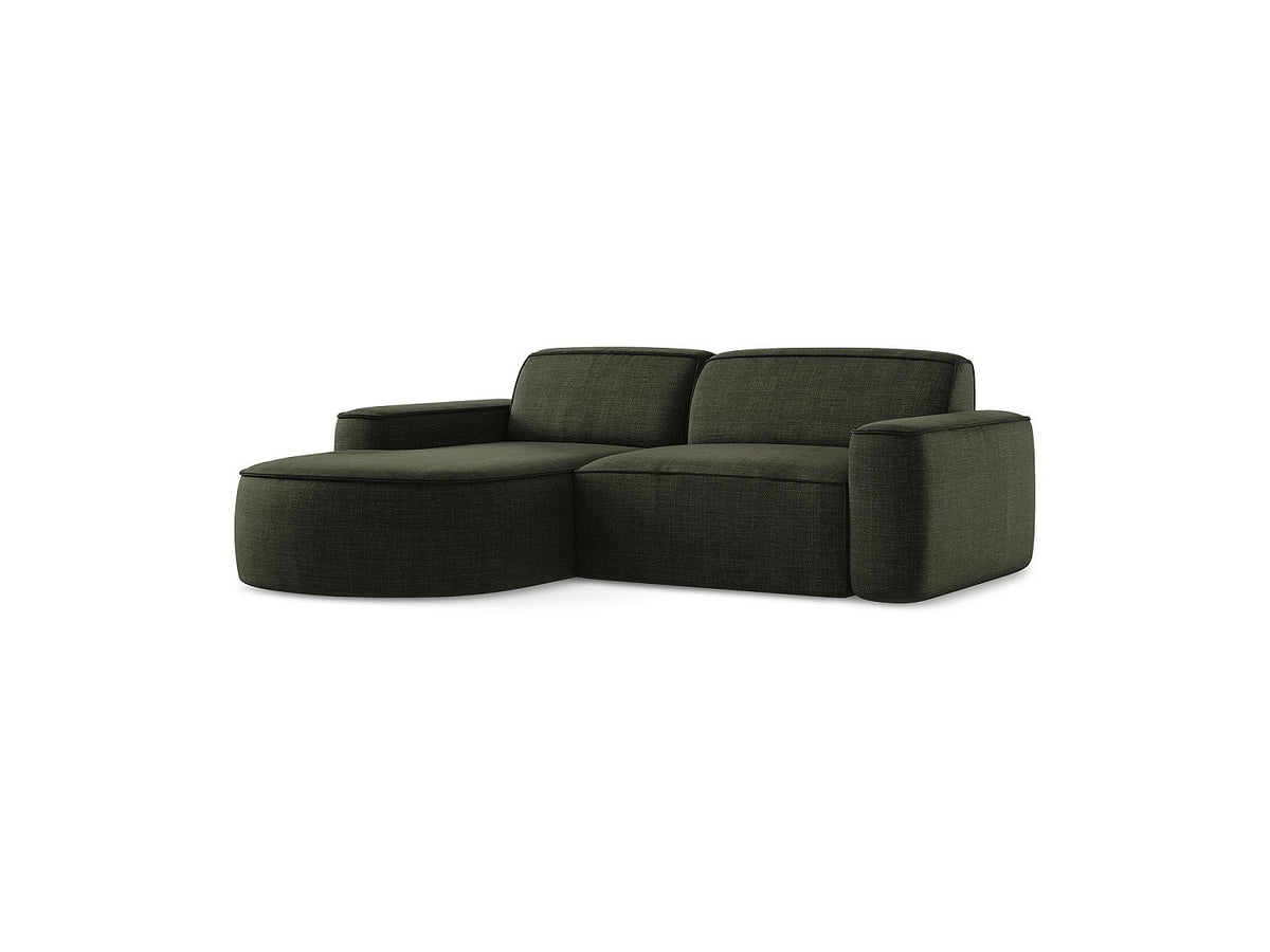 Canapé modulable 5 places vert tissu