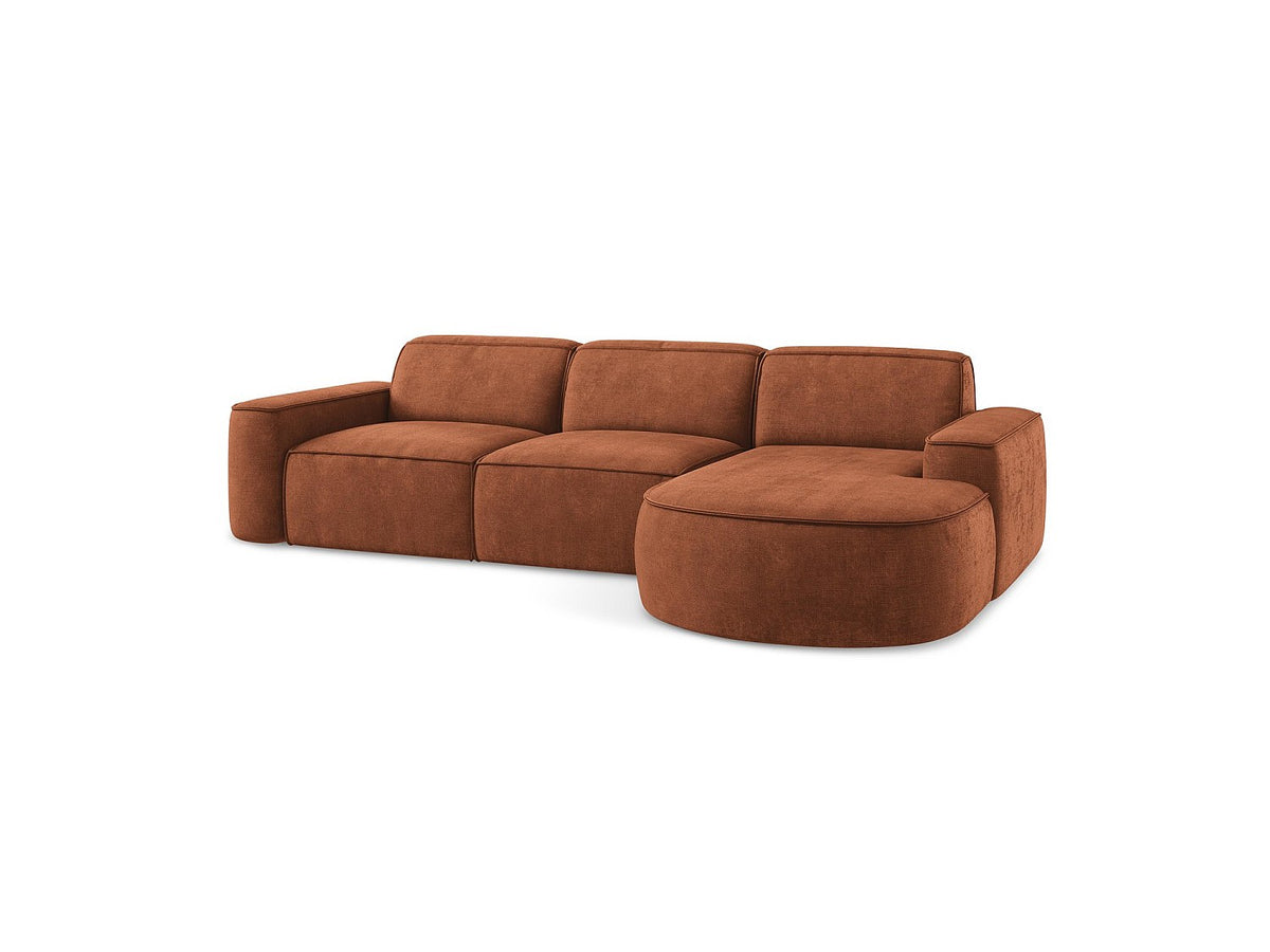 Canapé modulable 3 places orange tissu