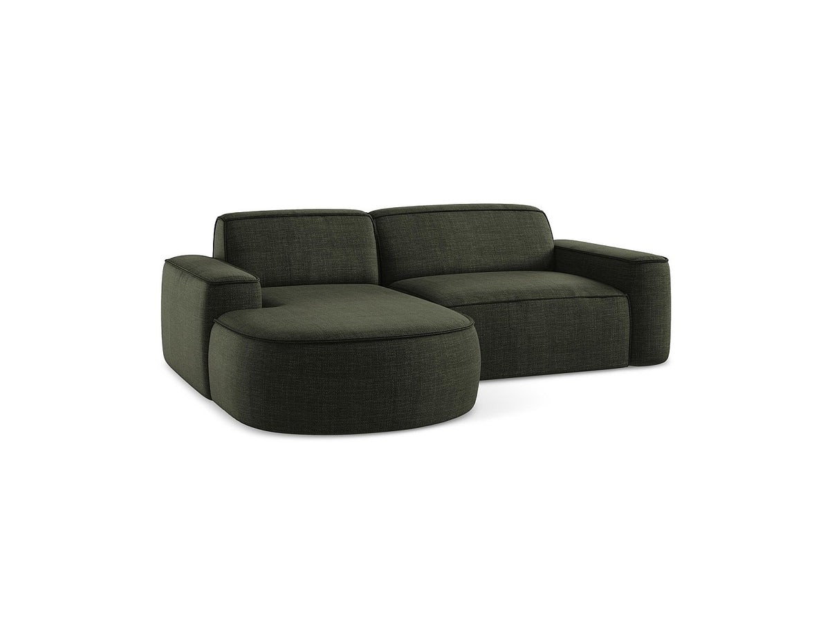 Canapé modulable 5 places vert tissu