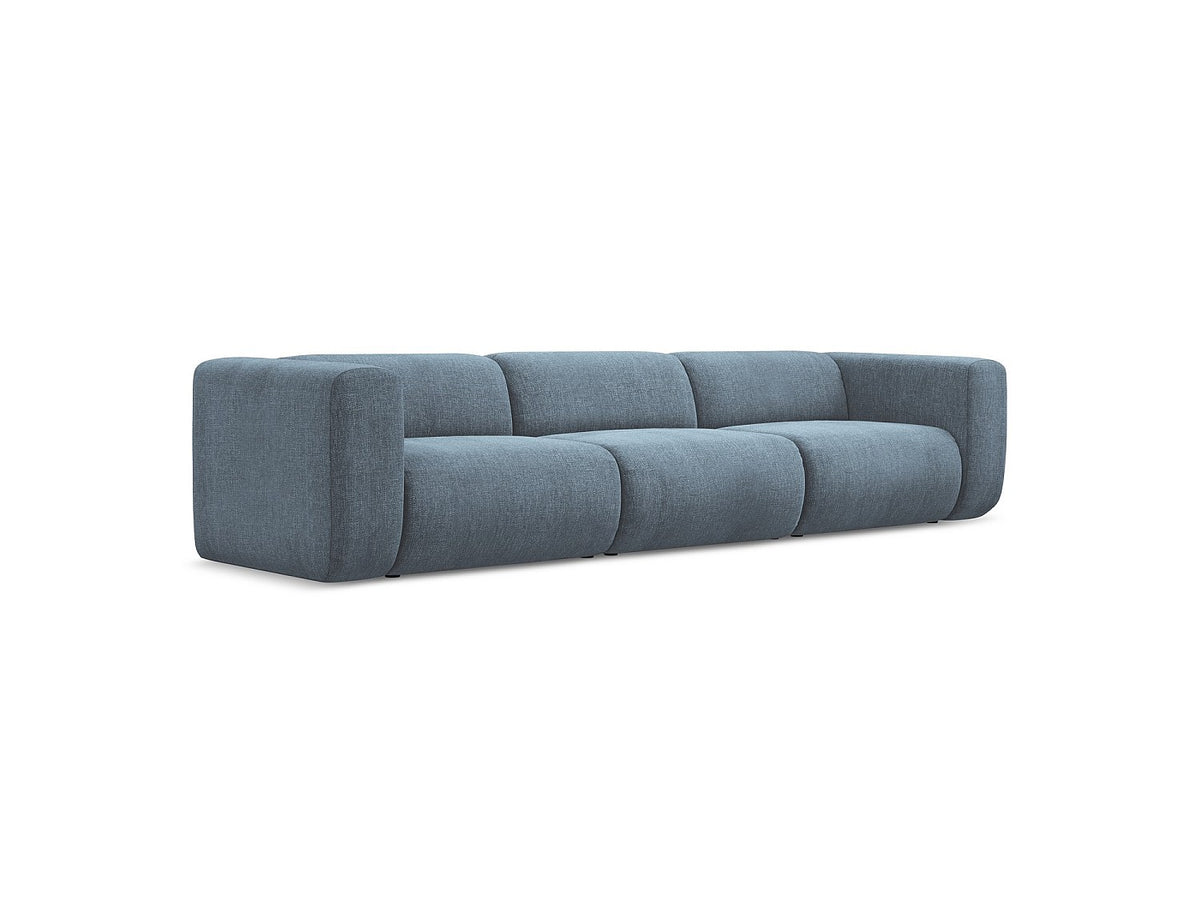 Canapé modulable 4 places bleu tissu