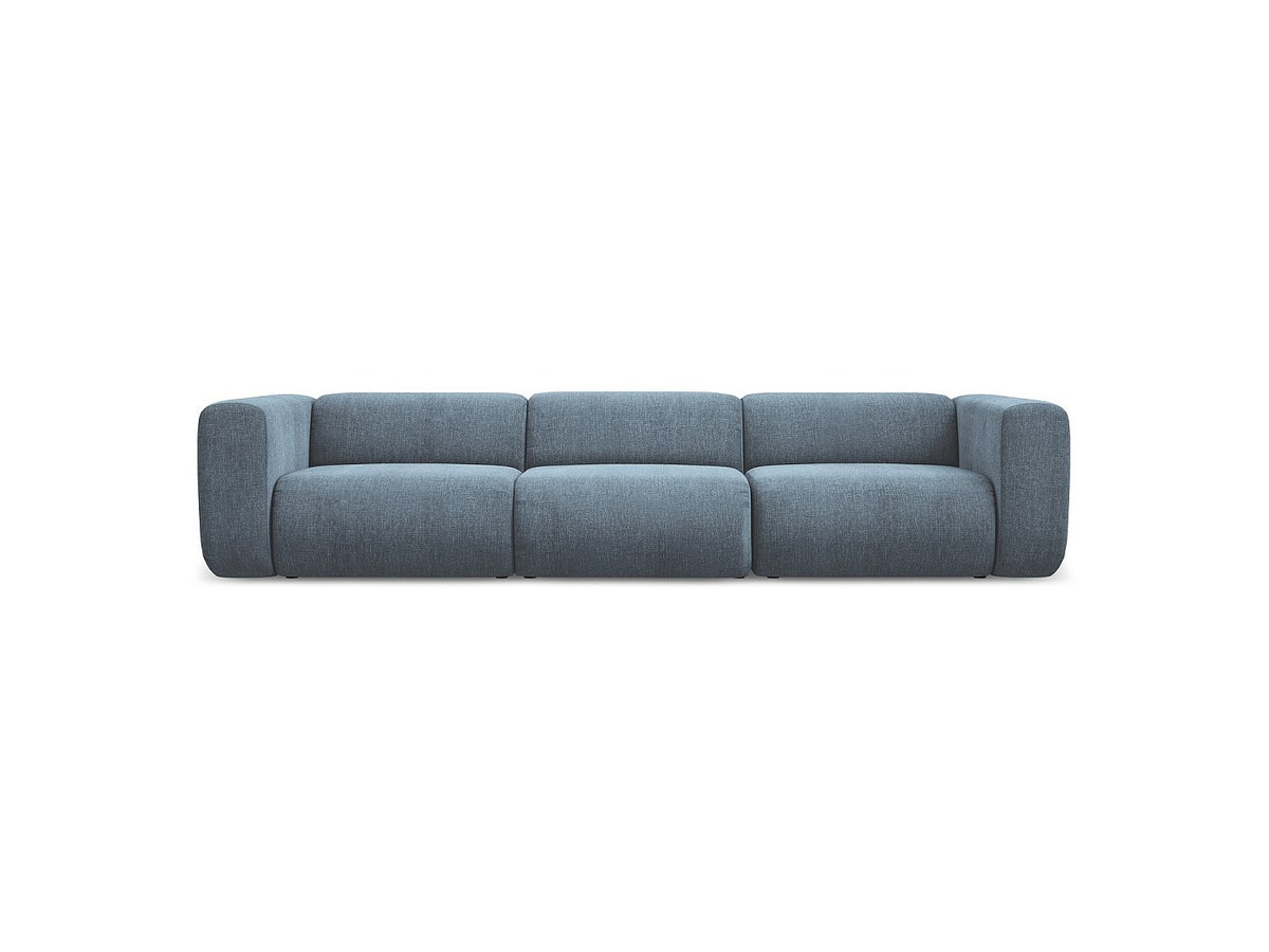 Canapé modulable 4 places bleu tissu