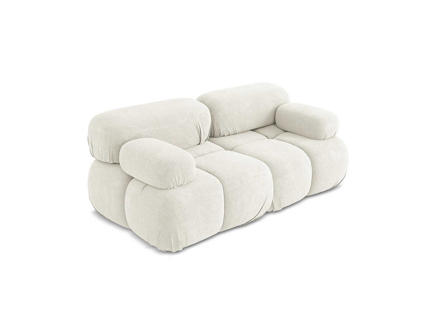 Canapé modulable 2 places blanc tissu