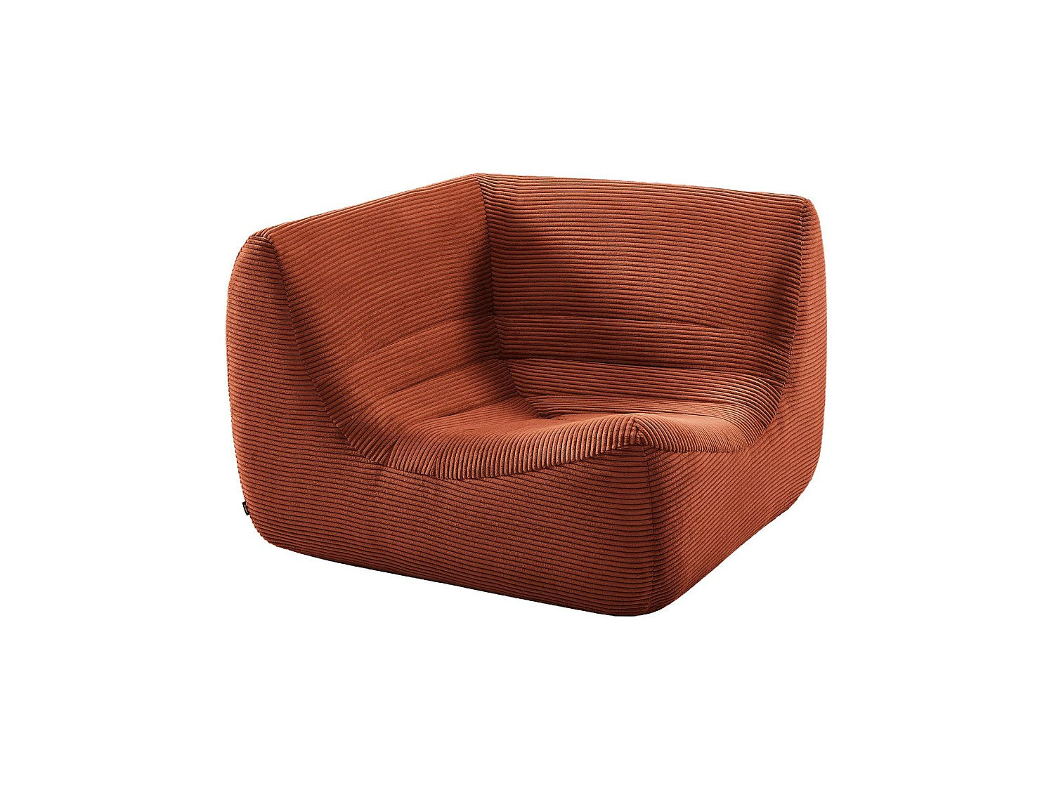 Angle pour canapé modulable 5 places orange velours