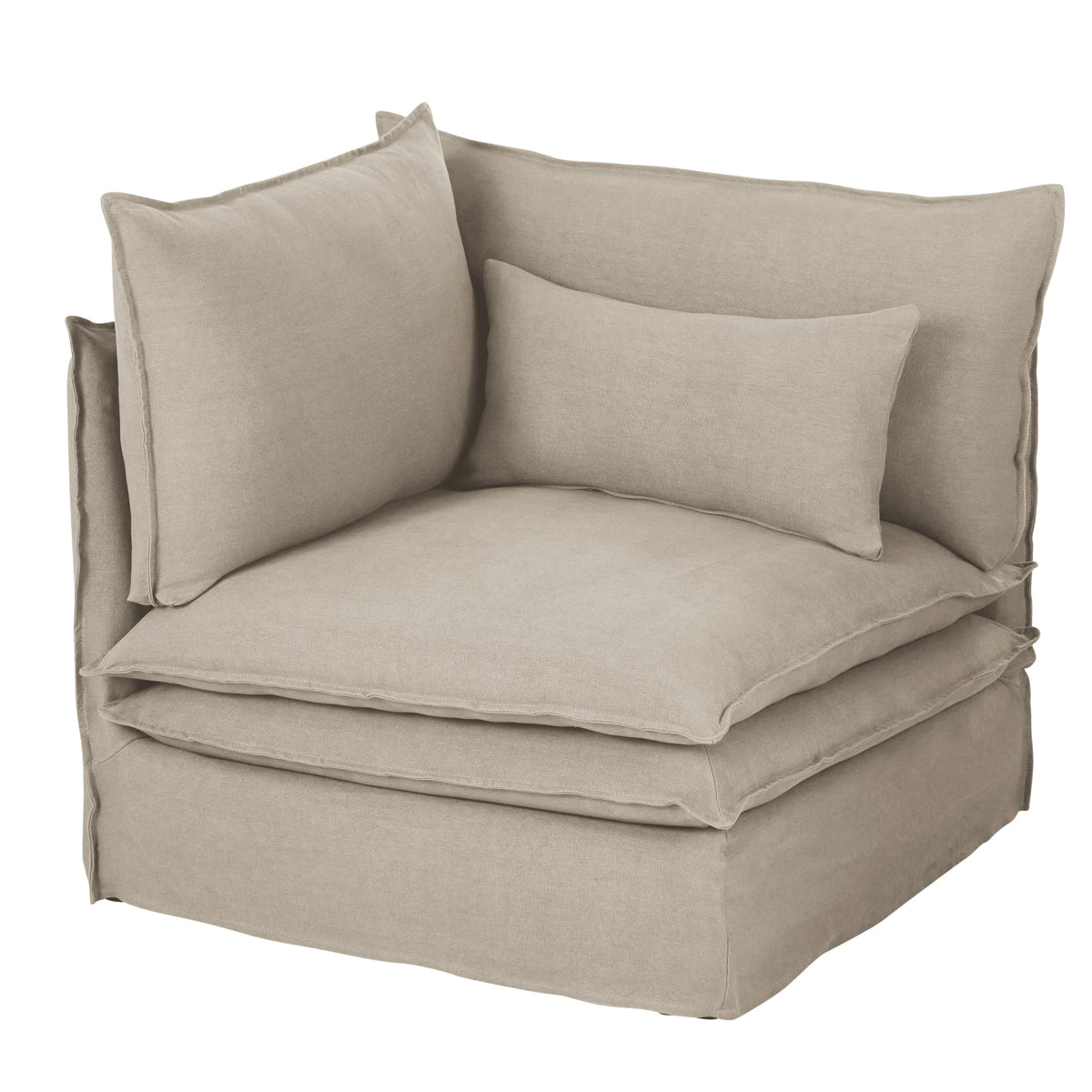 Angle Modulable en Lin Beige beige - vue 2