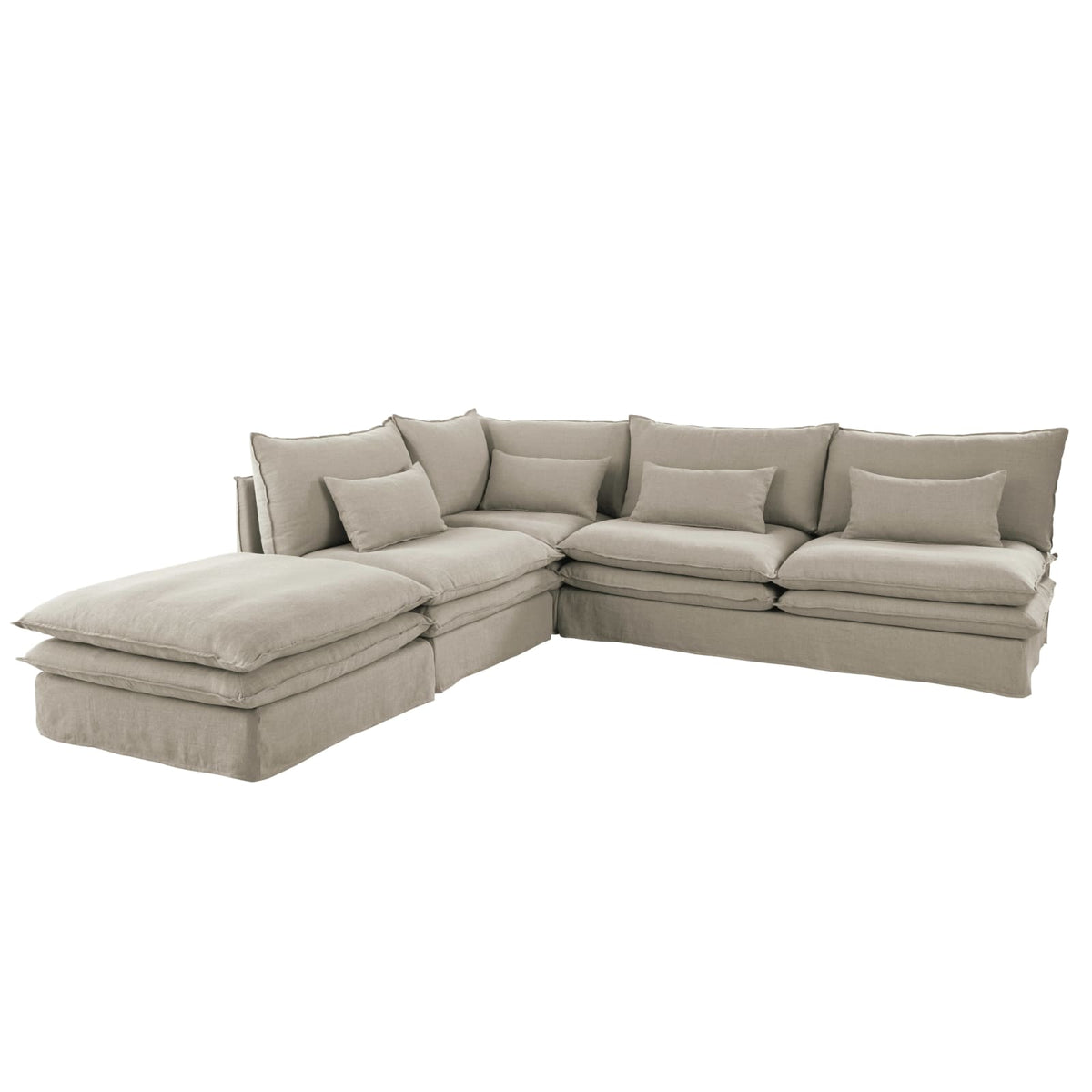 Angle Modulable en Lin Beige beige - vue 5