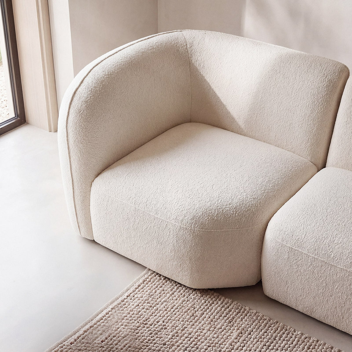 Angle Modulable en Tissu Effet Lin Beige beige - vue 1