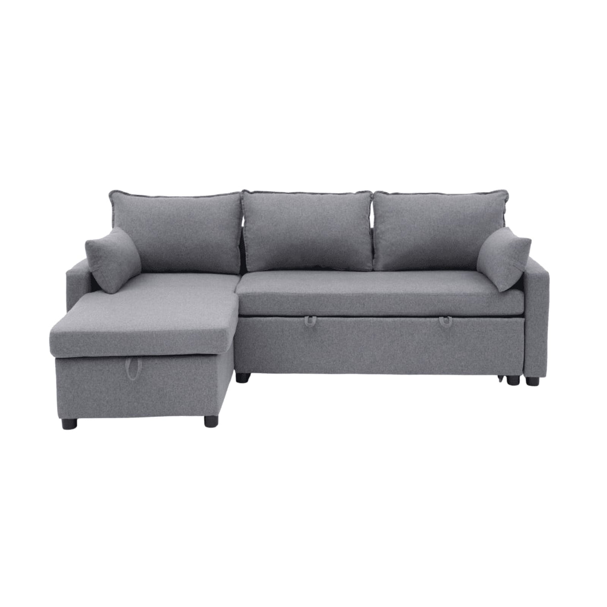 Canapé d'Angle Convertible 3 Places en Tissu Gris Foncé gris foncé - vue 1
