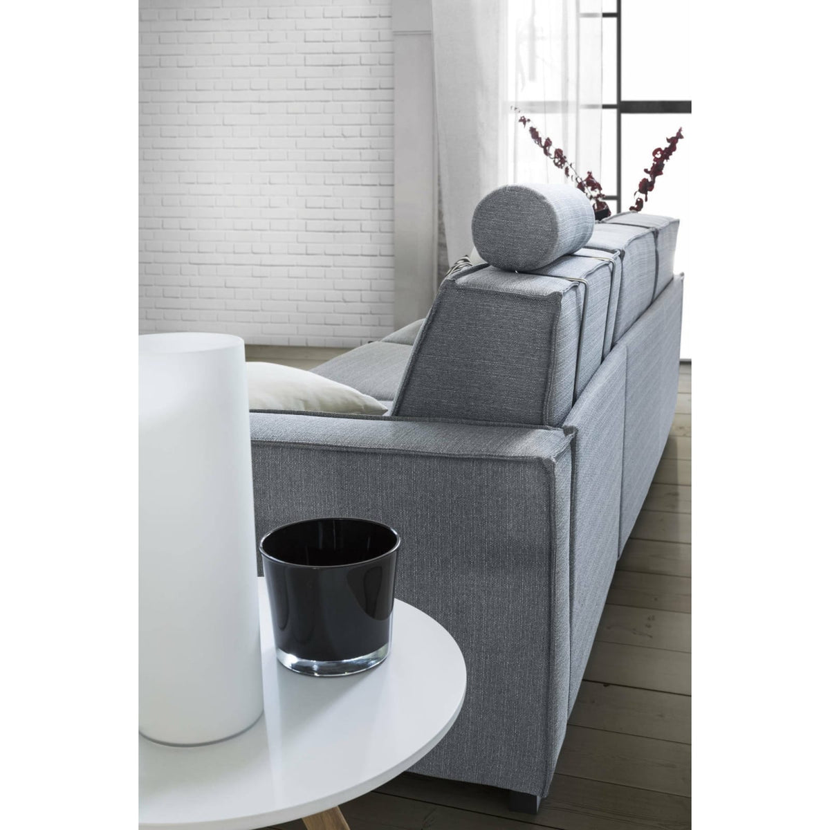 Canapé d'Angle Convertible en Tissu Gris gris - vue 4