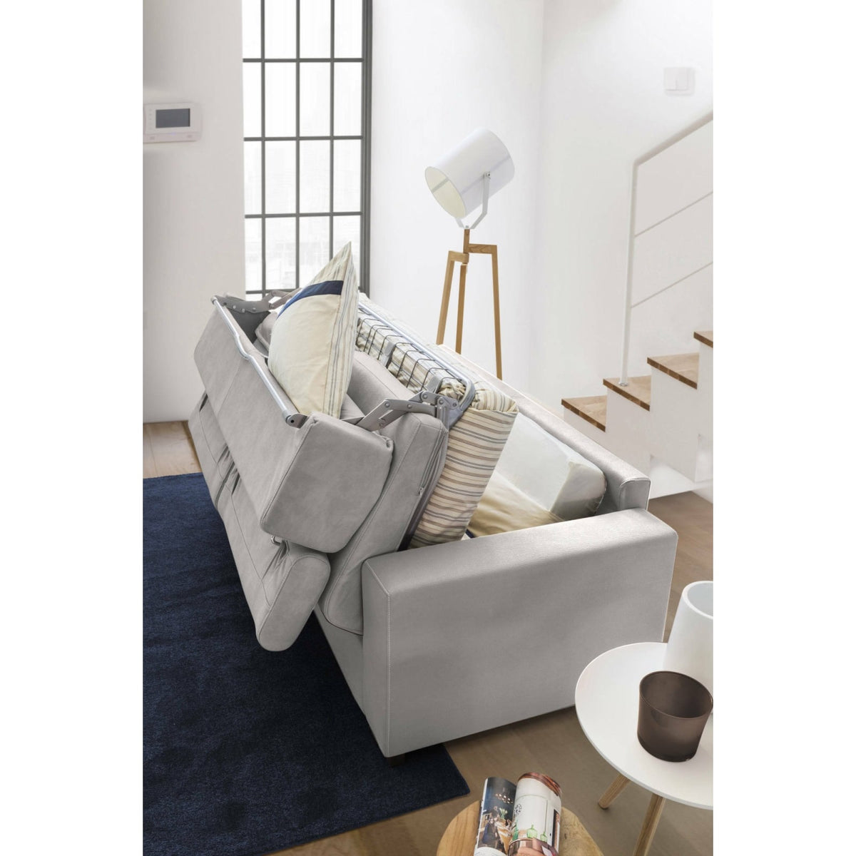 Canapé d'Angle Convertible en Tissu Gris gris - vue 5