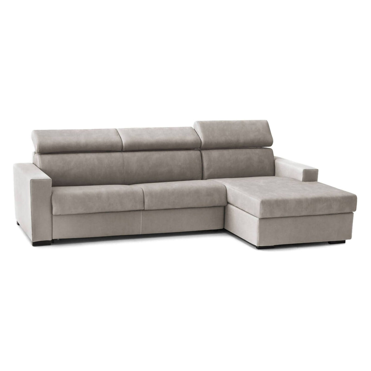Canapé d'Angle Convertible en Tissu Tourterelle gris tourterelle - vue 1
