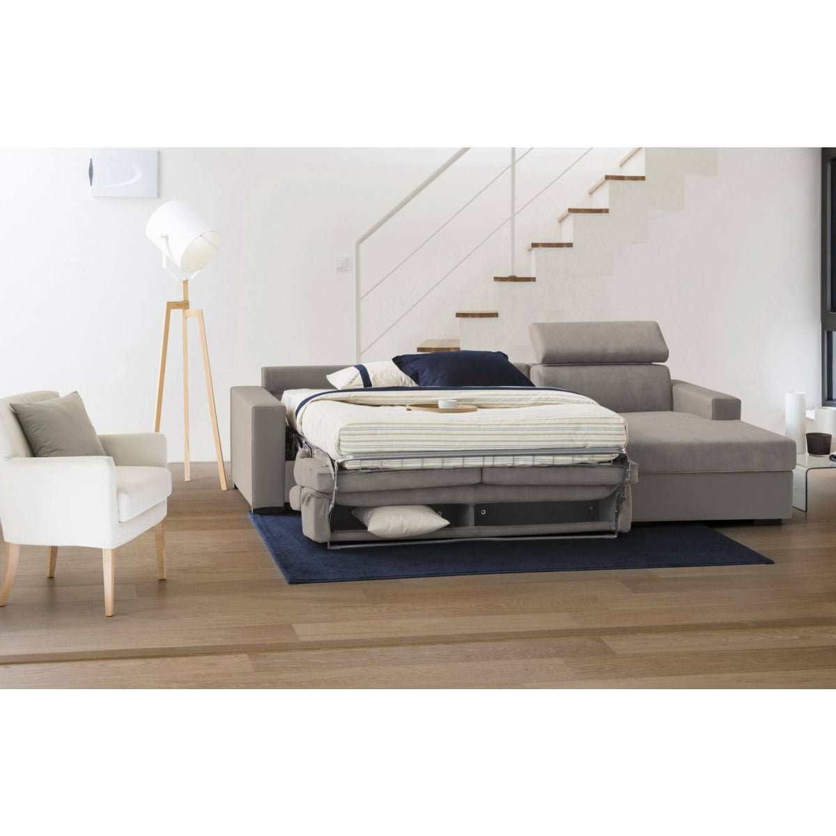 Canapé d'Angle Convertible en Tissu Tourterelle gris tourterelle - vue 6