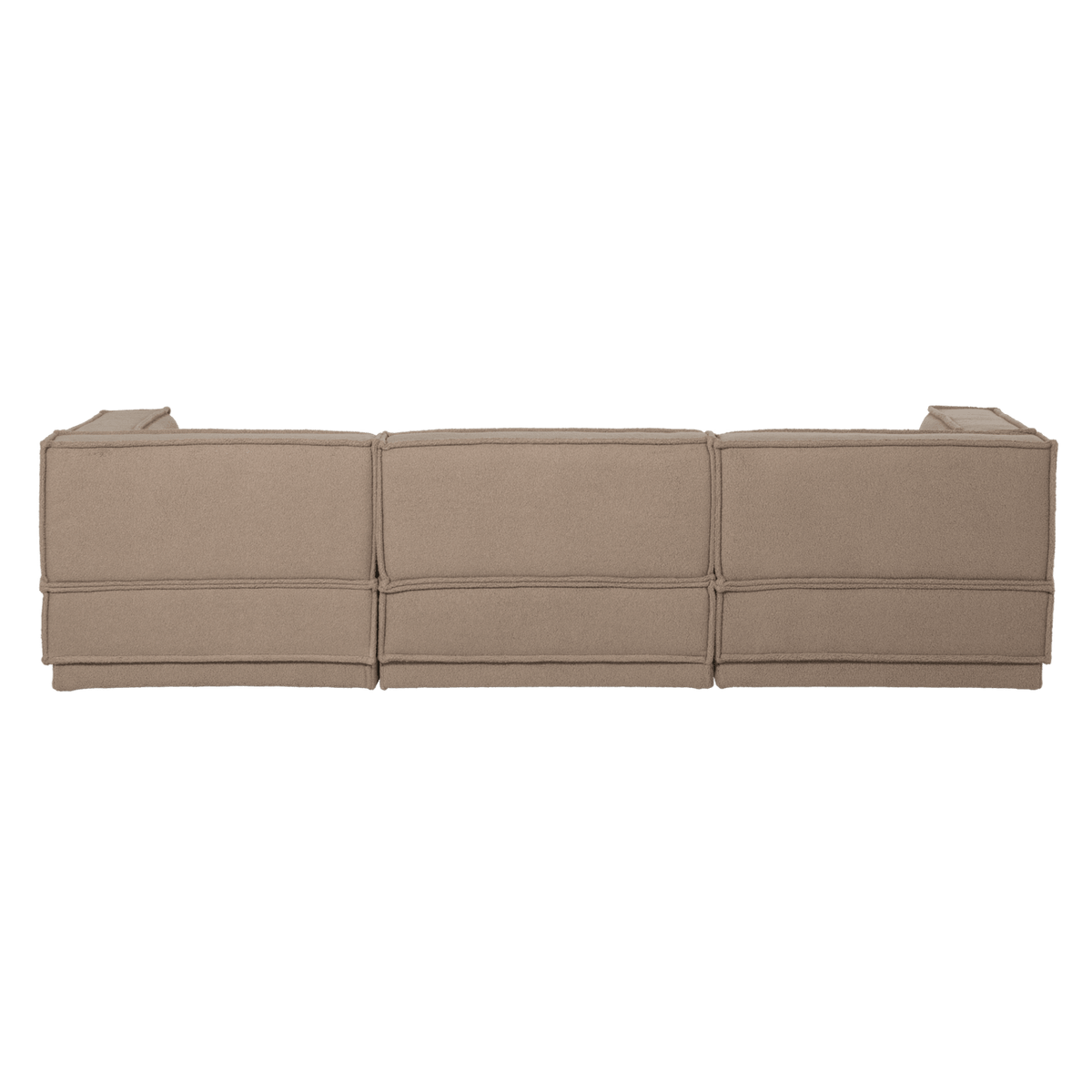 Canapé d'Angle Droit Modulable en Tissu Teddy Taupe taupe - vue 6
