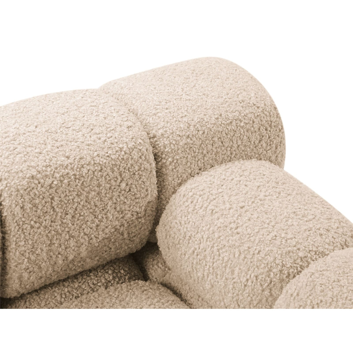 Canapé d'Angle Droit Modulable en Bouclette Sable 4 Places le sable - vue 4