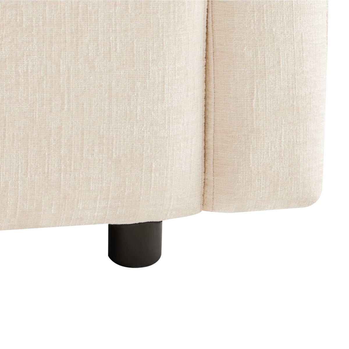 Canapé d'Angle Modulable en Chenille Beige avec Pouf Mobile beige - vue 5