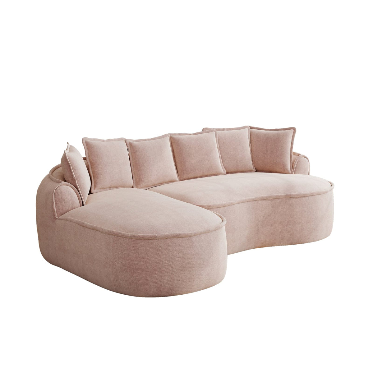 Canapé d'Angle Modulable en Chenille Rose rose - vue 1