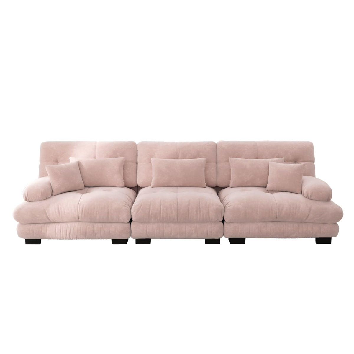 Canapé d'Angle Modulable en Chenille Rose rose - vue 1