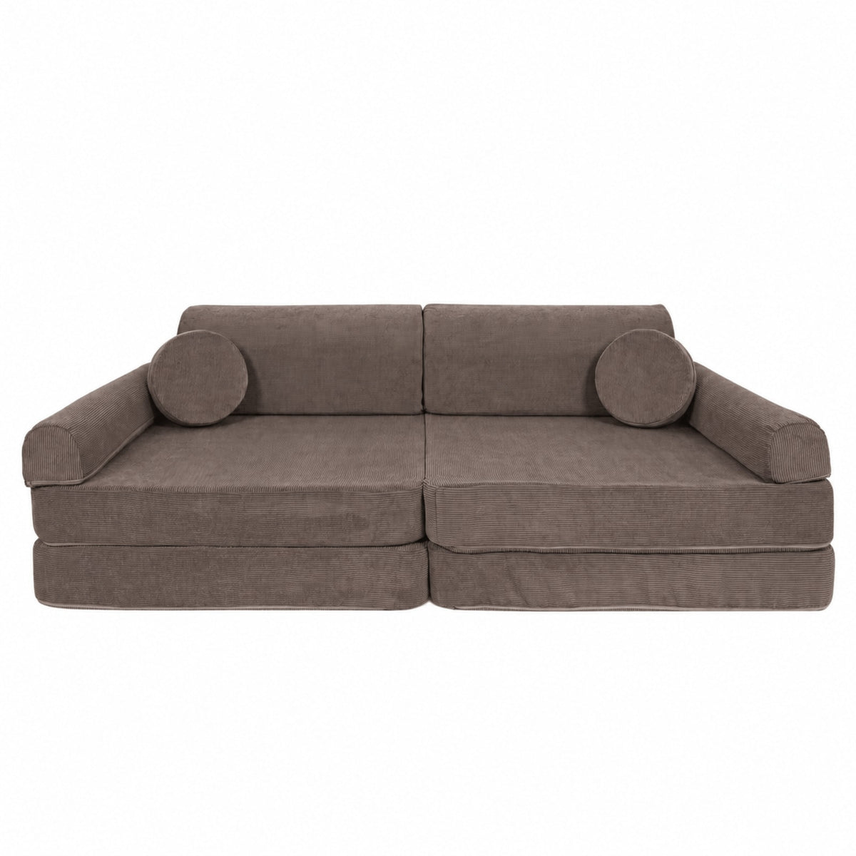 Canapé Enfant Convertible Modulable 8 Pièces en Velours Côtelé Taupe taupe - vue 2