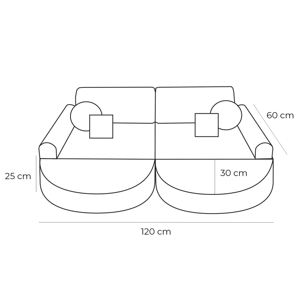 Canapé Enfant Modulable en Velours Côtelé Kaki kaki - vue 4