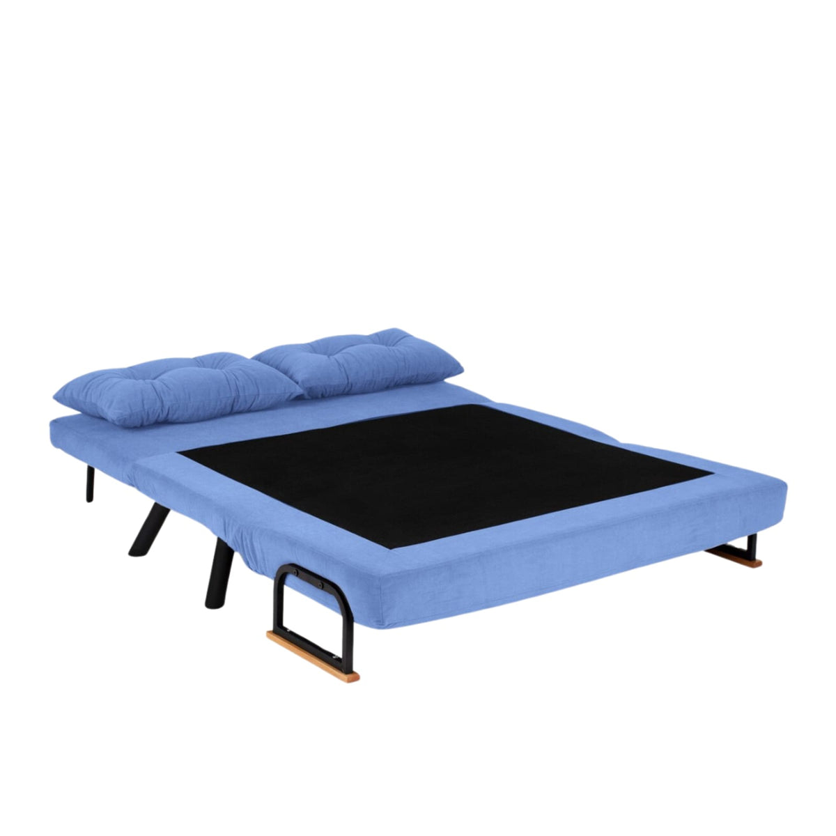 Canapé-Lit 2 Places Convertible en Tissu Bleu bleu - vue 4