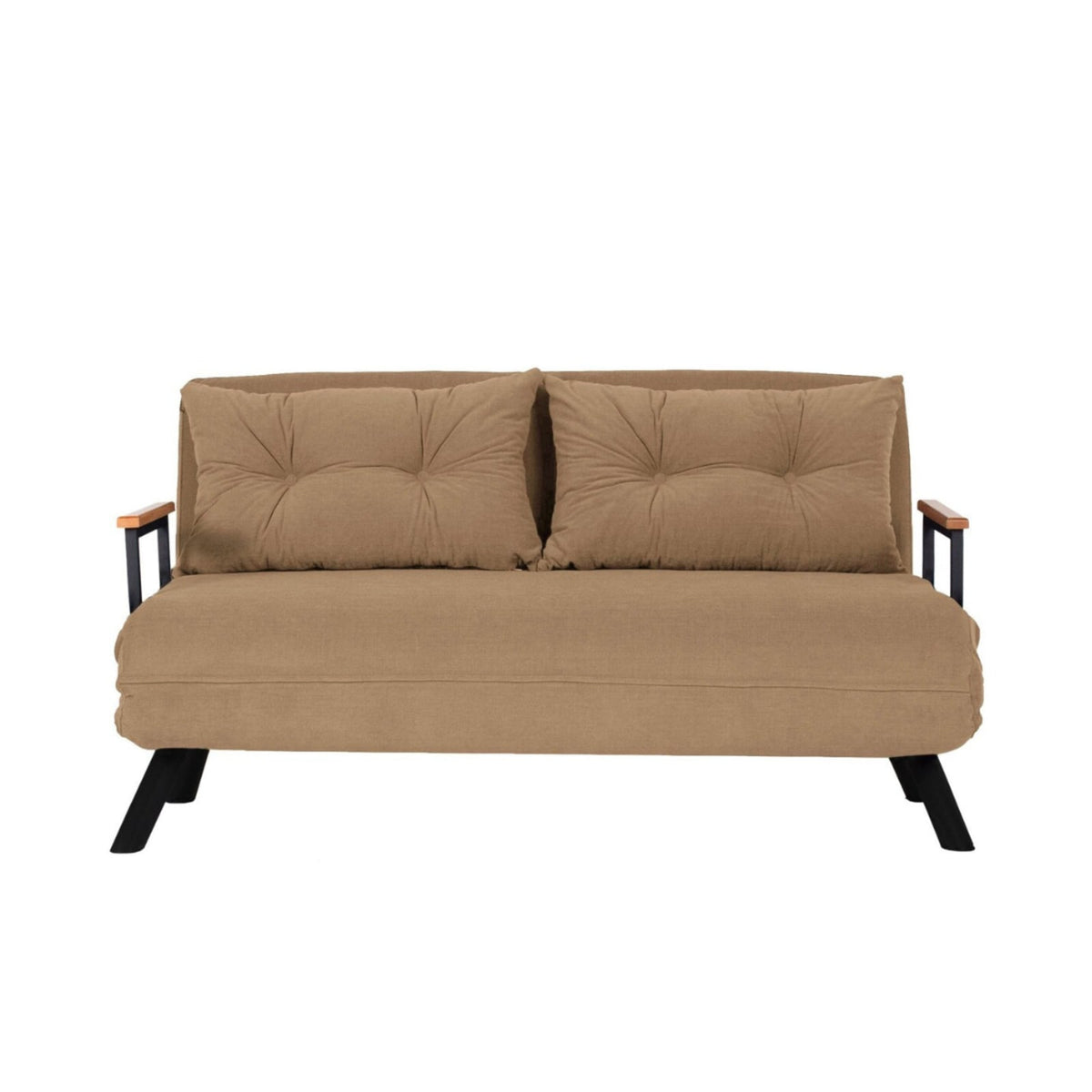 Canapé Lit Convertible 2 Places en Tissu Taupe taupe - vue 5
