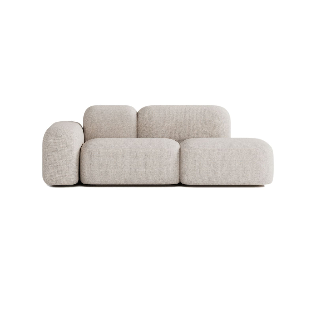 Canapé Modulable 2 Places en Tissu Beige beige - vue 5
