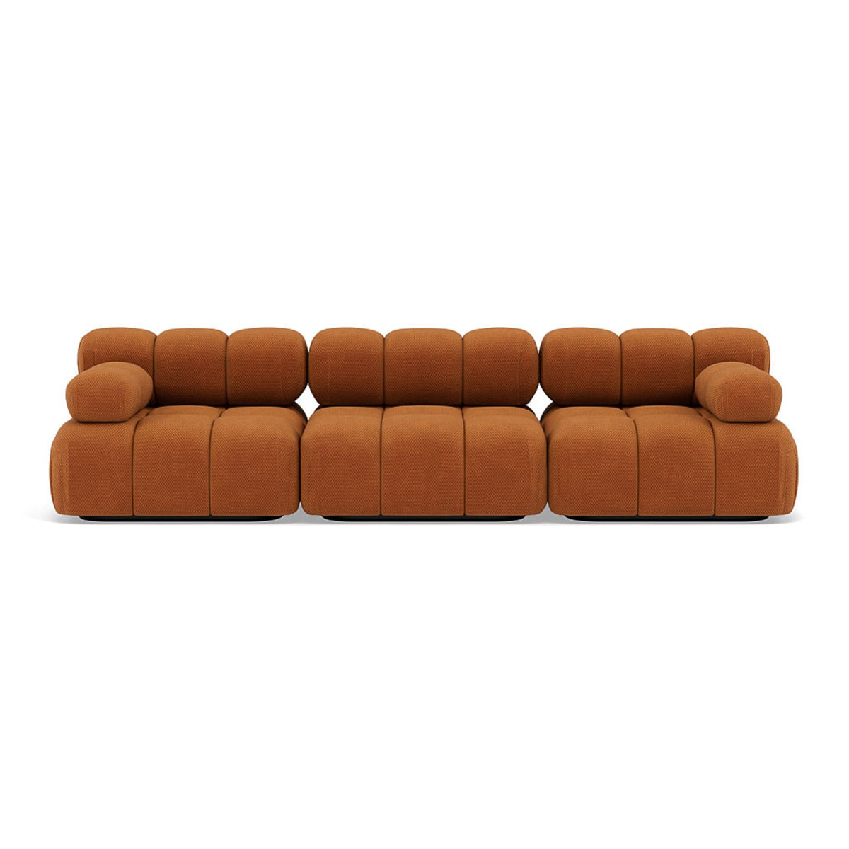 Canapé Modulable 3 Places en Velours Texturé Terracotta terracotta - vue 1
