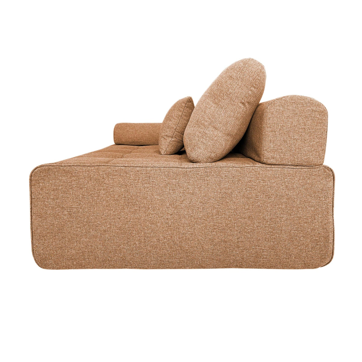 Canapé Modulable 4 Places en Tissu Effet Lin Terracotta terracotta - vue 6