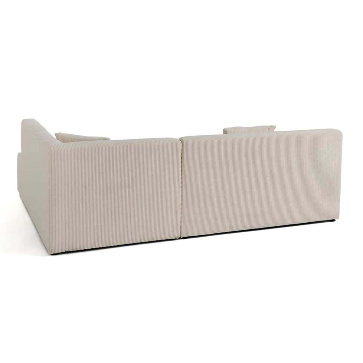 Canapé d'Angle Droit Modulable en Velours Côtelé Beige beige - vue 6