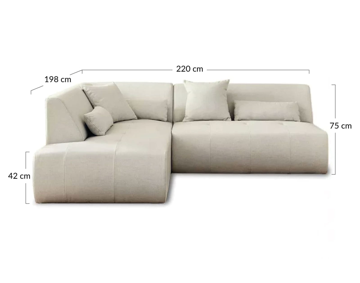 Canapé d'Angle Gauche Modulable 5 Places en Tissu Gris Foncé gris foncé - vue 7