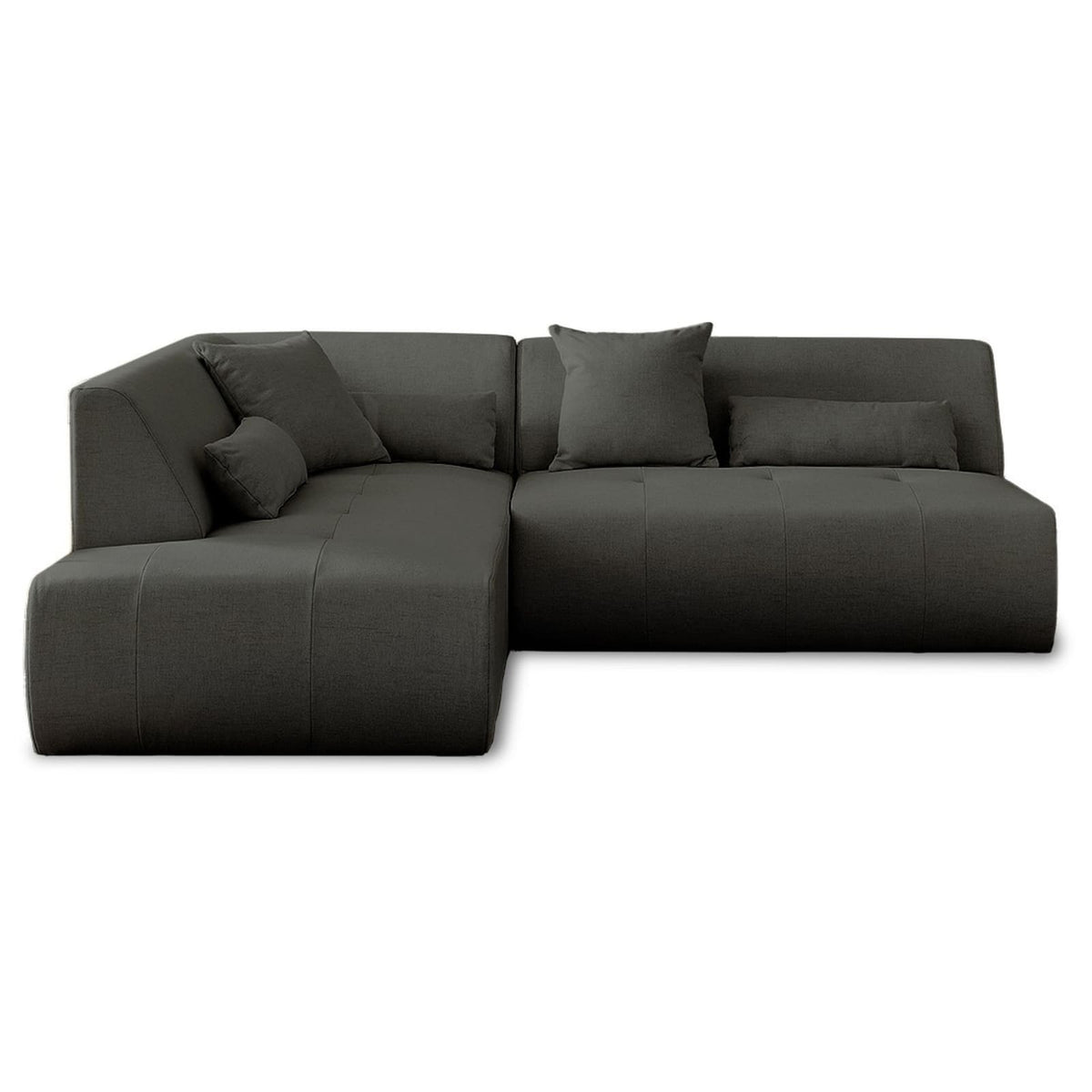 Canapé d'Angle Gauche Modulable 5 Places en Tissu Gris Foncé gris foncé - vue 1