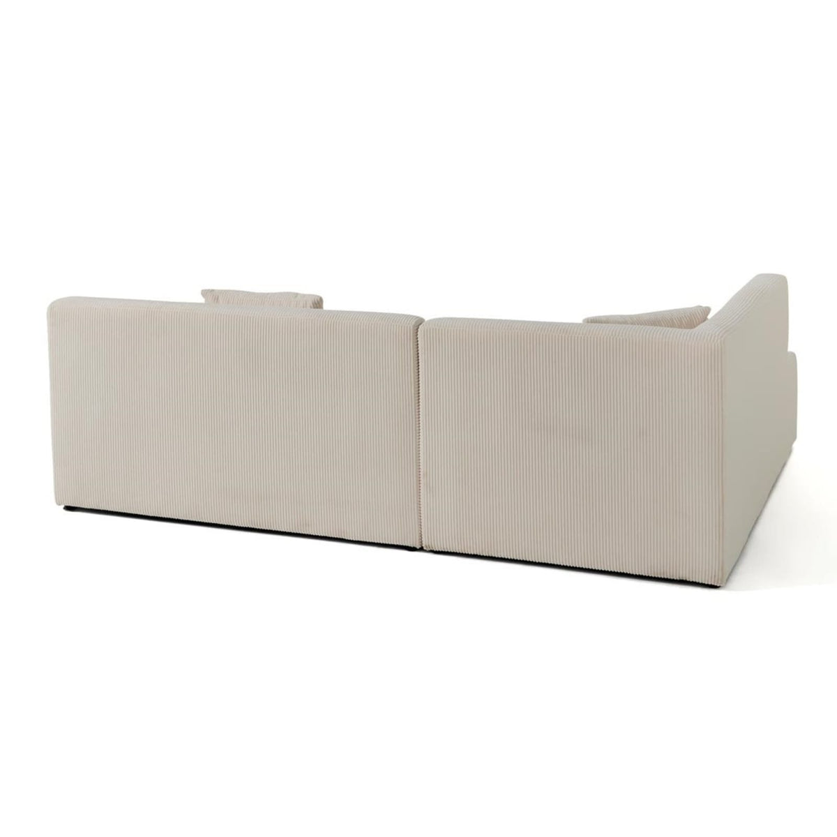 Canapé d'Angle Modulable 5 Places en Velours Côtelé Beige beige - vue 6