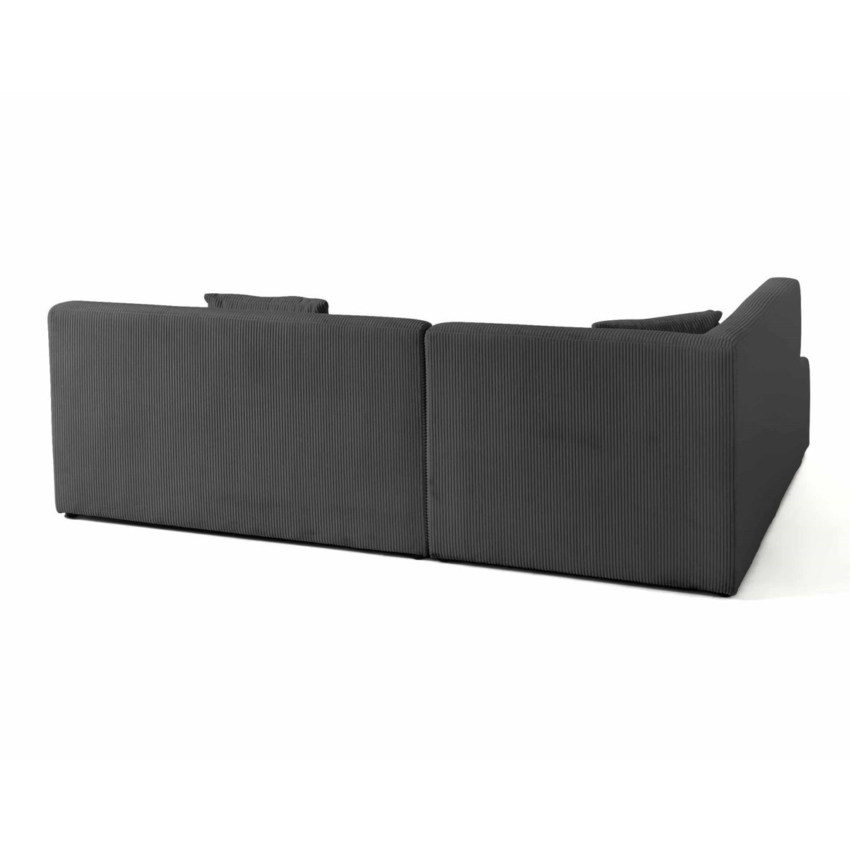 Canapé d'Angle Gauche Modulable 5 Places en Velours Côtelé Gris gris - vue 6