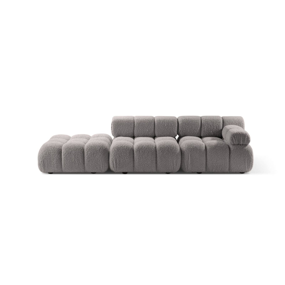 Canapé Modulable Droit 4 Places en Bouclé Gris Clair gris clair - vue 1