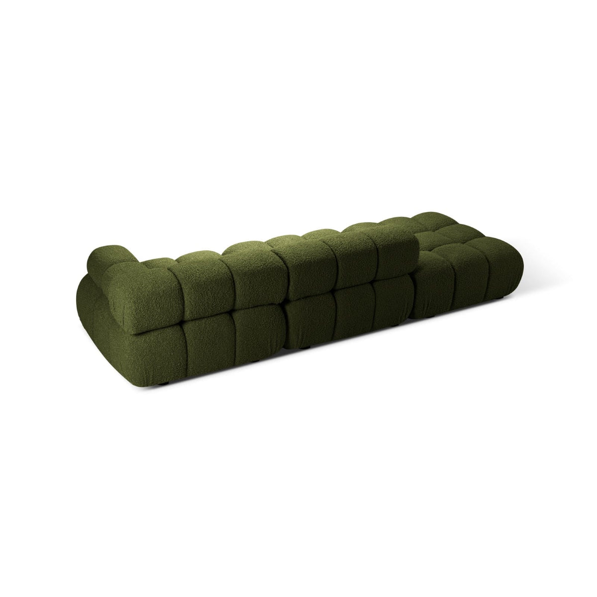 Canapé Modulable Droit 4 Places en Bouclette Verte vert - vue 3