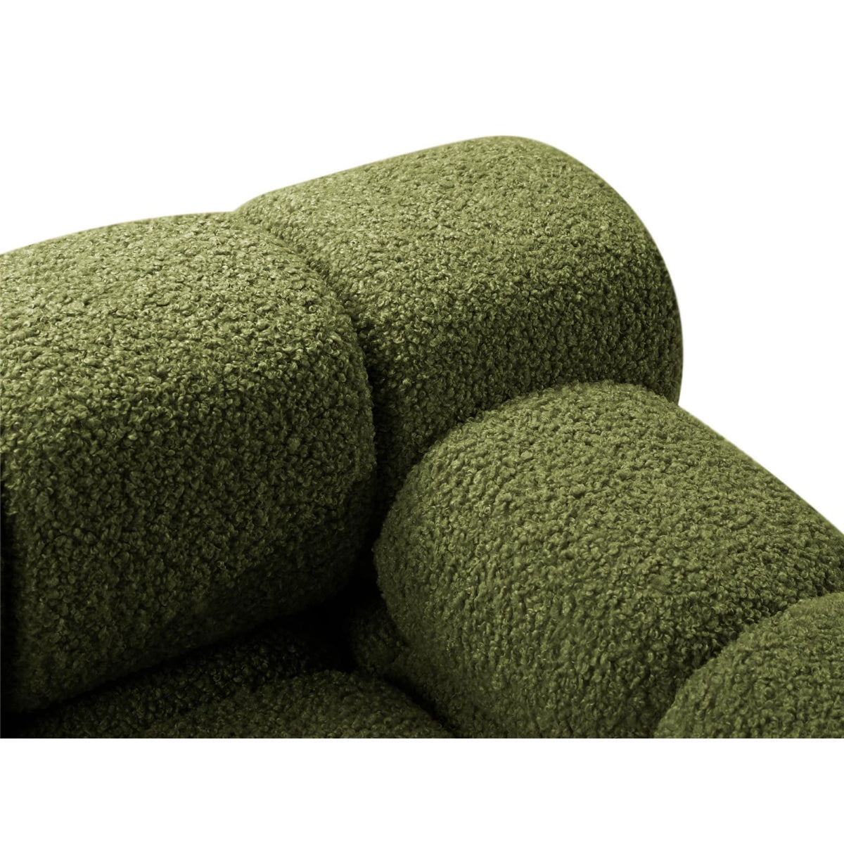 Canapé Modulable Droit 4 Places en Bouclette Verte vert - vue 4