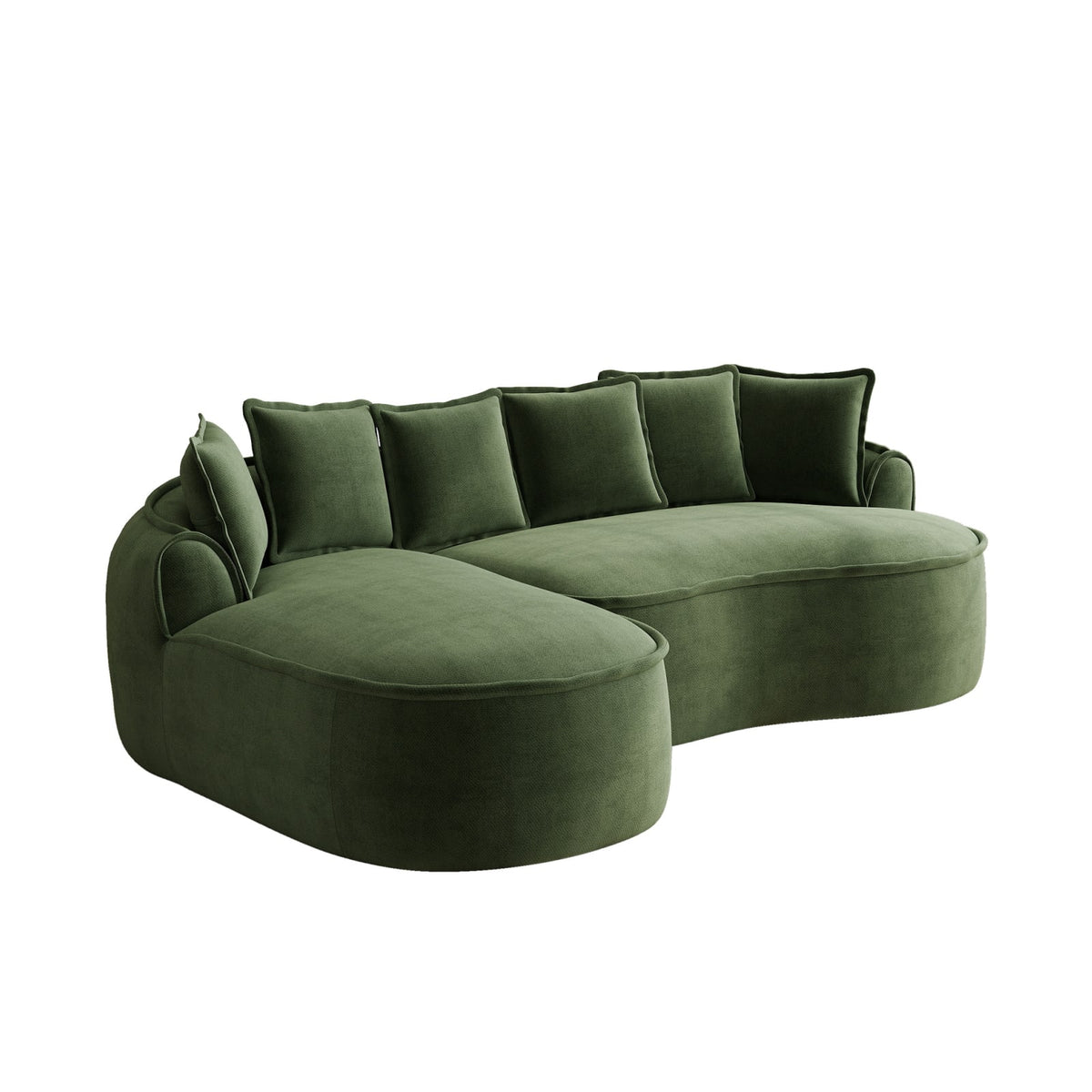Canapé Modulable Convertible en Chenille Vert vert - vue 1