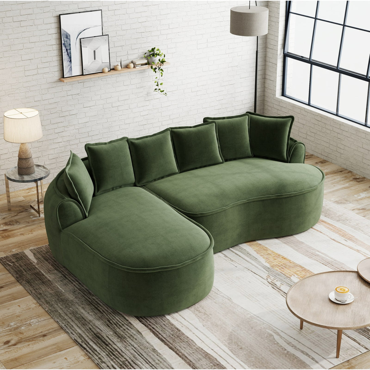 Canapé Modulable Convertible en Chenille Vert vert - vue 5