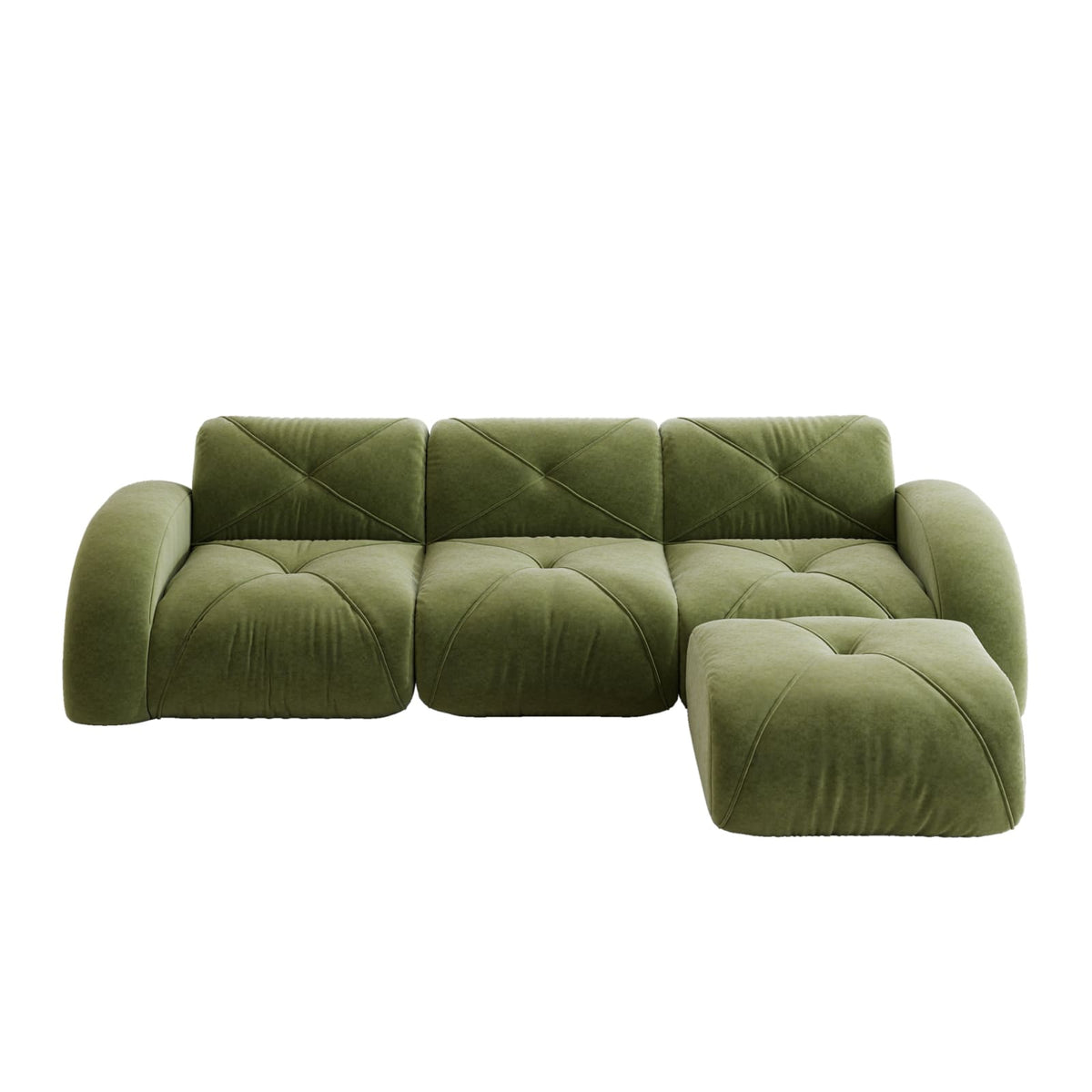 Canapé Modulable en Chenille Vert vert - vue 1