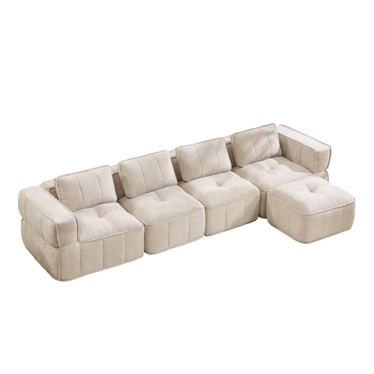 Canapé Modulable en Polyester Beige beige - vue 1
