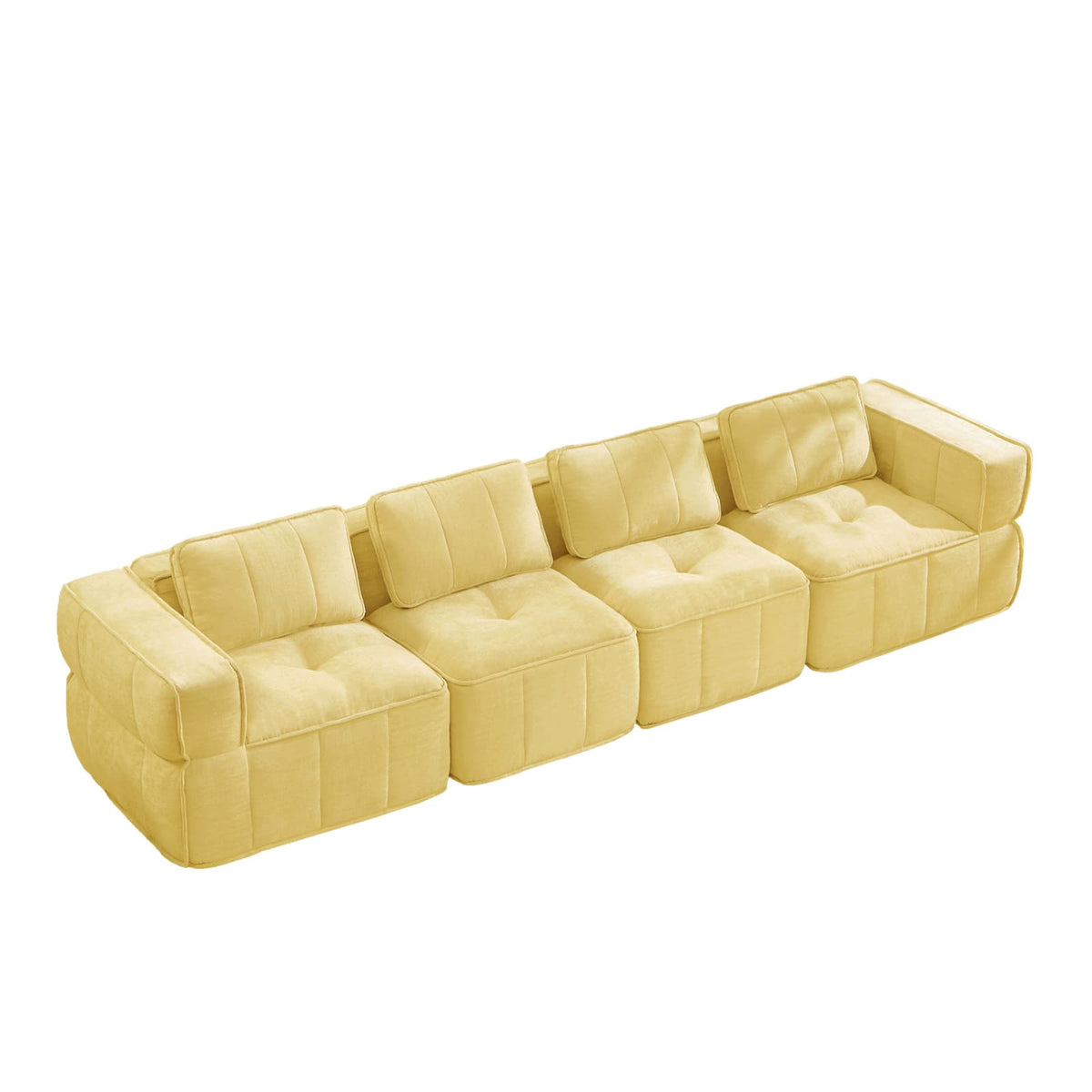 Canapé Modulable en Polyester Jaune jaune - vue 5