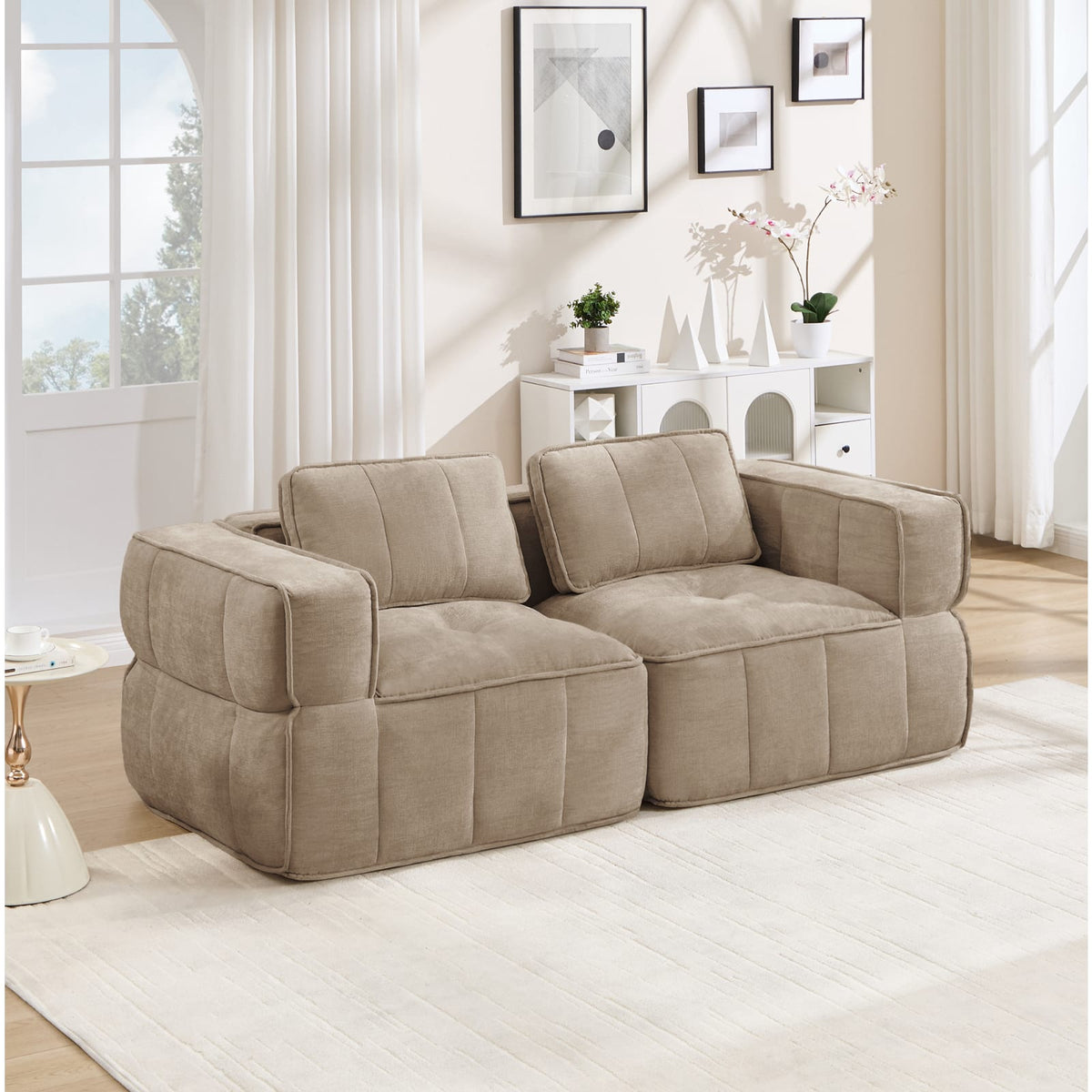Canapé Modulable en Polyester Sable sable - vue 2