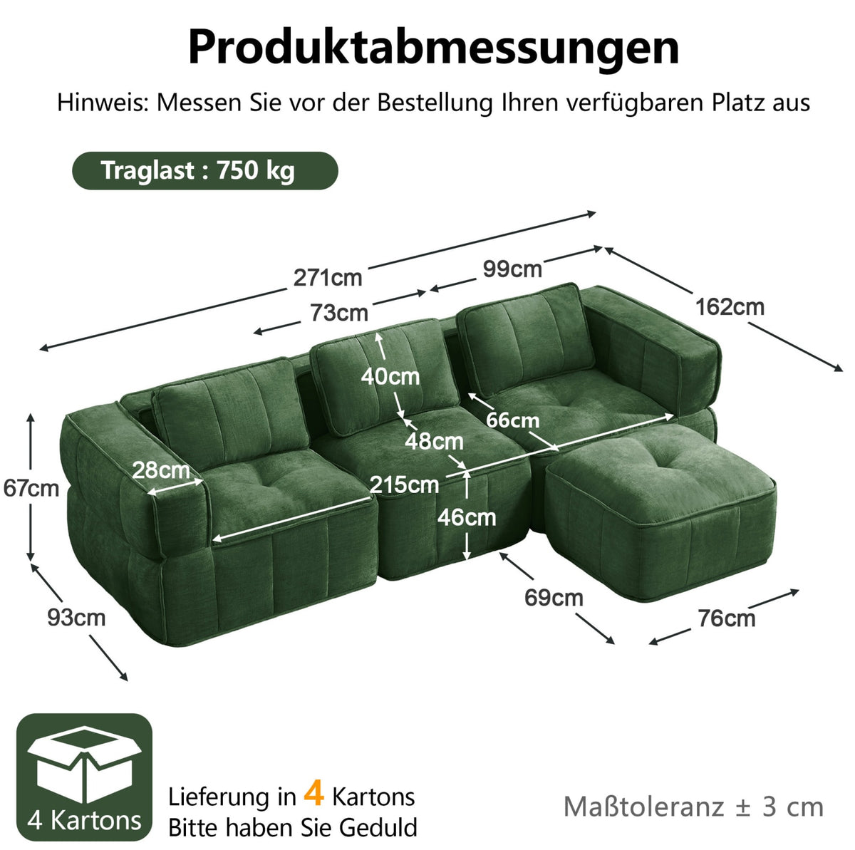 Canapé Modulable en Polyester Vert vert - vue 7
