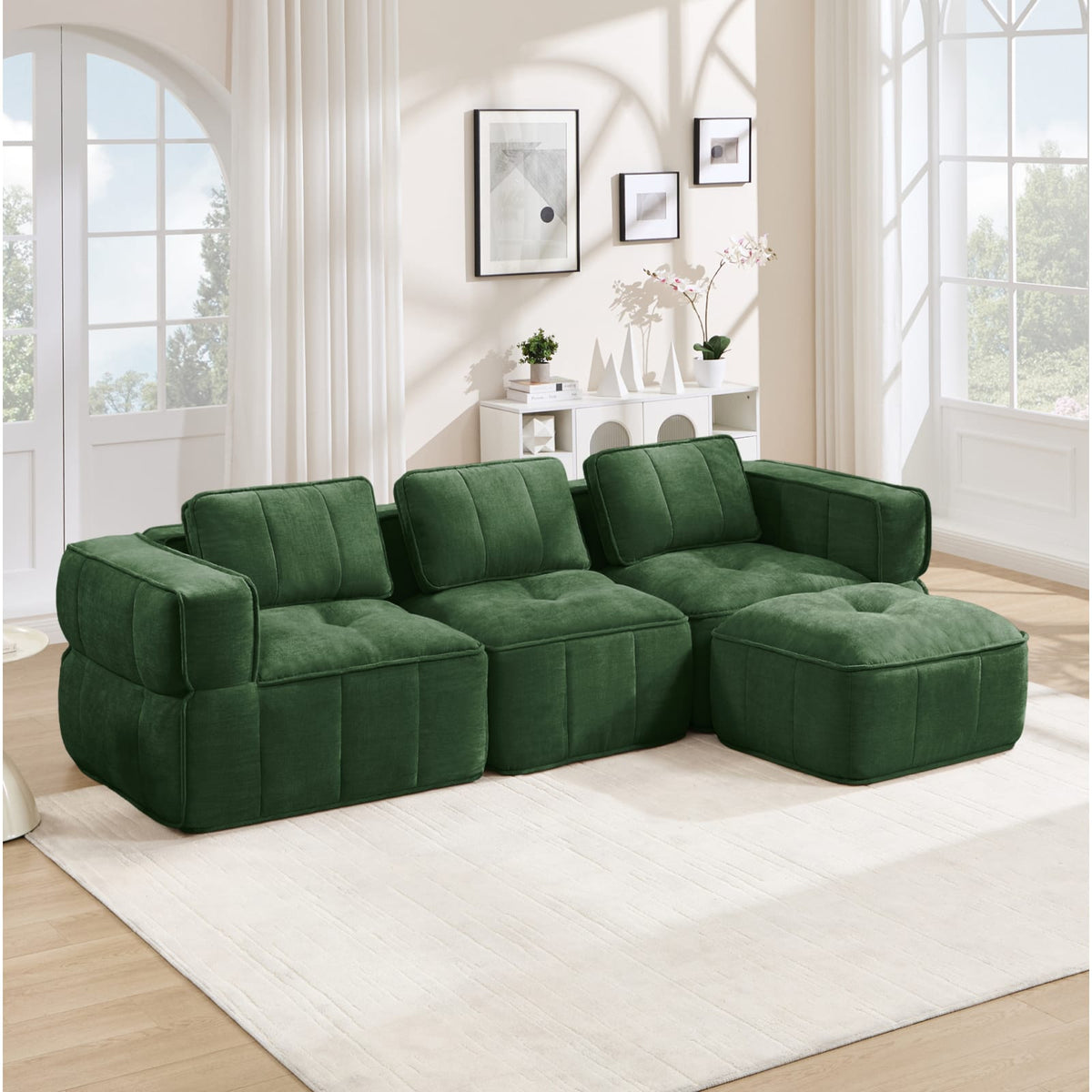 Canapé Modulable en Polyester Vert vert - vue 3