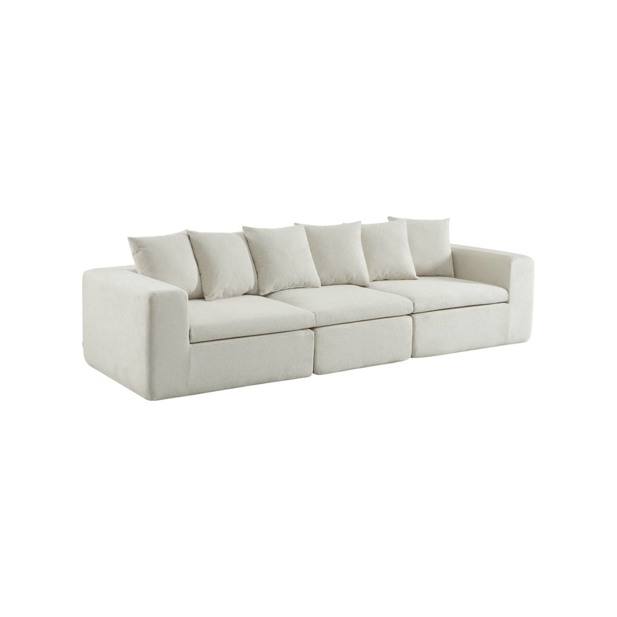 Canapé Modulable en Tissu Chenille Blanc Blanc - vue 1