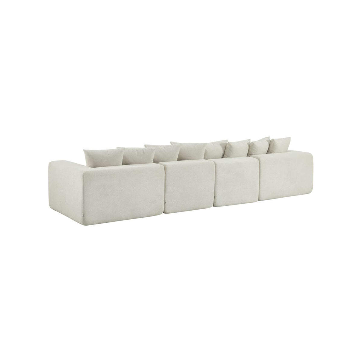 Canapé Modulable 5 Places en Tissu Chenille Blanc blanc - vue 2