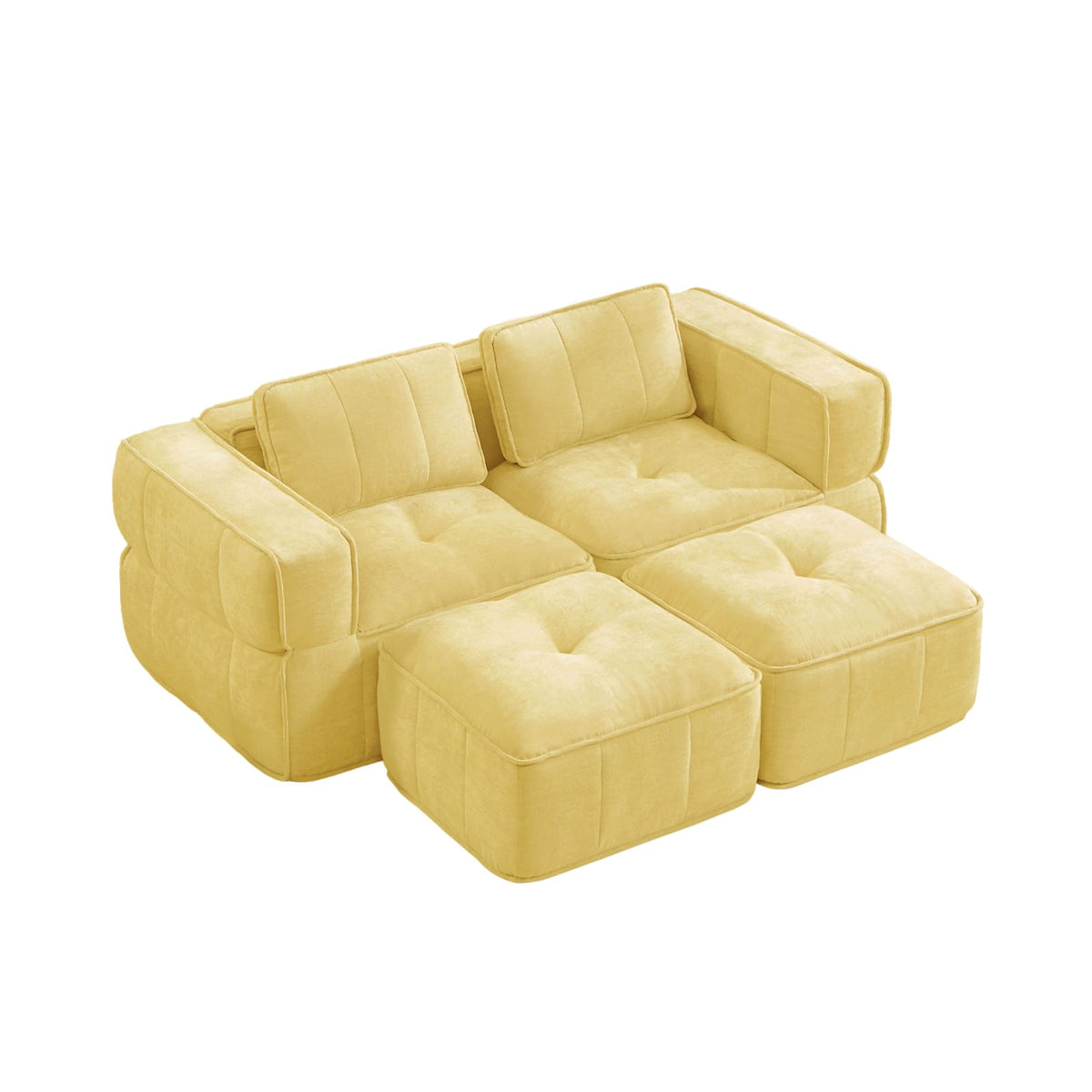 Canapé Modulable en Polyester Jaune jaune - vue 1